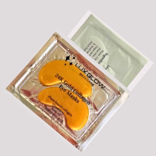 The Lux Glow Skin Care Gold Collagen Eye Masks are a luxurious and effective way to reduce puffiness, dark circles, and wrinkles around the eyes. Infused with 24K gold, collagen, and hyaluronic acid, these eye masks deeply hydrate and nourish the skin, leaving it looking and feeling its best.