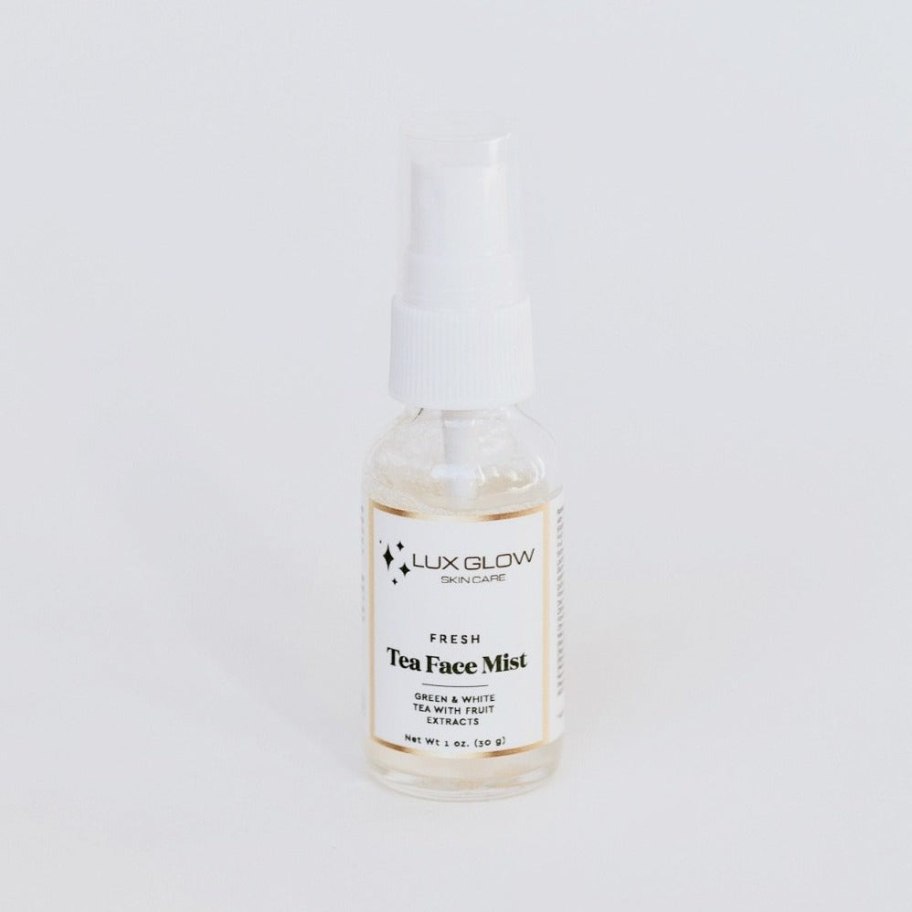 Spritz a spray of natural freshness with our Face Mist. Our base of green and white tea combined with a blend of fruit extracts and aloe leaf juice creates an antioxidant-rich water to provide skin nourishment. Our complex of essential amino acids provides a youth-boosting moisture to tone, hydrate and soften skin. Ingredients such as Niacinamide and Mandelic Acid helps brighten skin appearance and even skin complexion.