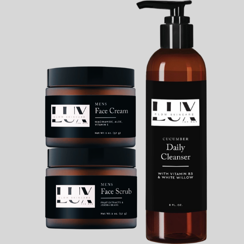 The Lux Glow Skin Care for Men Bundle is a comprehensive set of skincare products designed to address the unique needs of men's skin. This bundle includes a range of high-quality skincare products that work together to cleanse, hydrate, and nourish the skin, resulting in a healthy, glowing complexion.